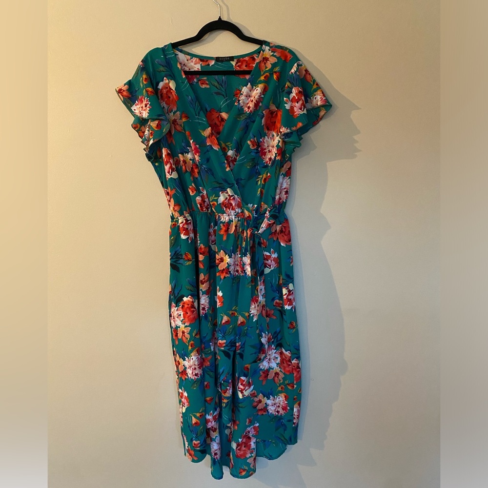 Scobe Teal Floral Dress